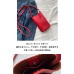 2026女生时尚简约个性荔枝手机收纳包迷你软皮高质感斜跨单肩包